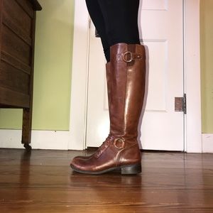 Antonio Melani Brown Leather Riding Boots